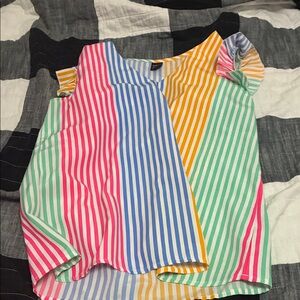 SHEIN Multicolor Striped Short Sleeve Top